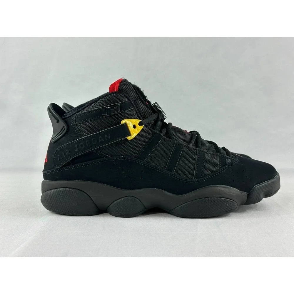 Nike Air Jordan 6 Rings 'Black Red Sulfur' 322992-065 Men's Size 9